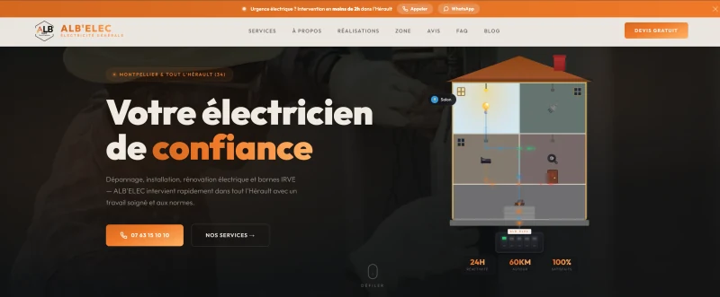 Réalisation web SDR Web – ALB'ELEC, agence web Montpellier