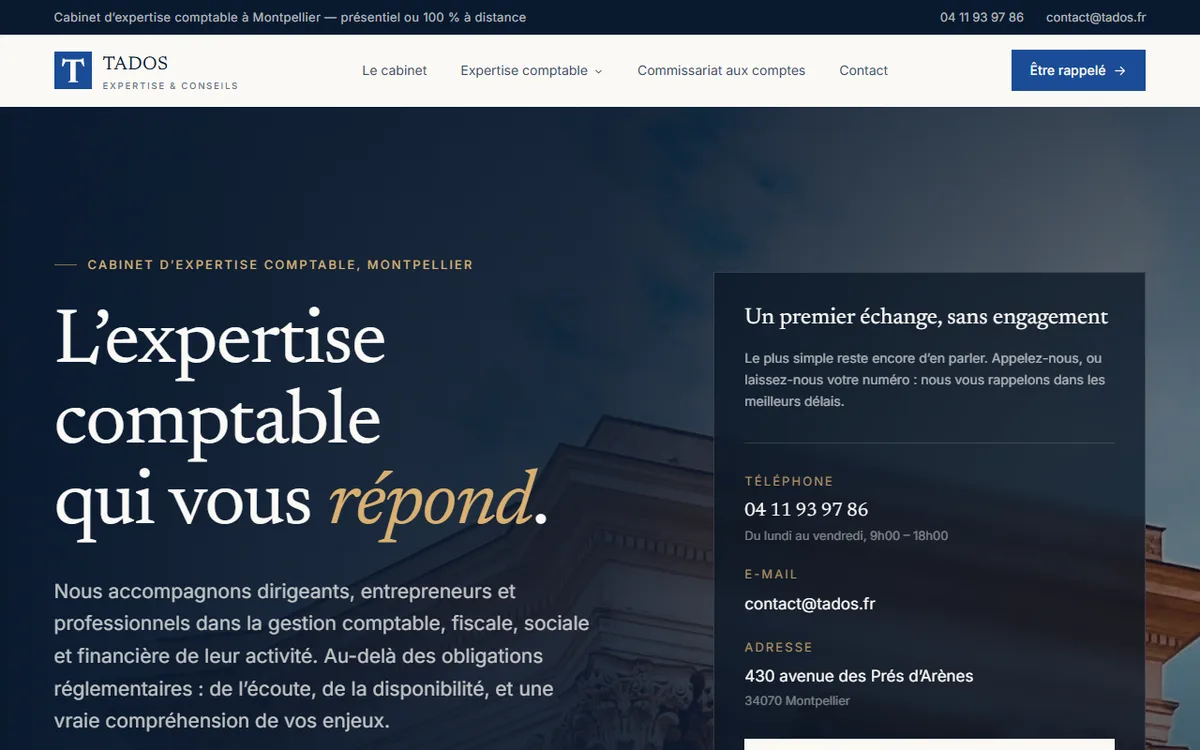 Tados – Sito Vetrina par SDR Web, agence web Montpellier
